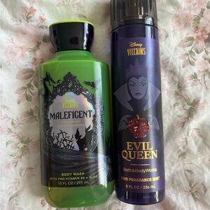 Bath & Body Works Maleficent Green Body Wash & Evil Queen Purple Fragrance Mist
